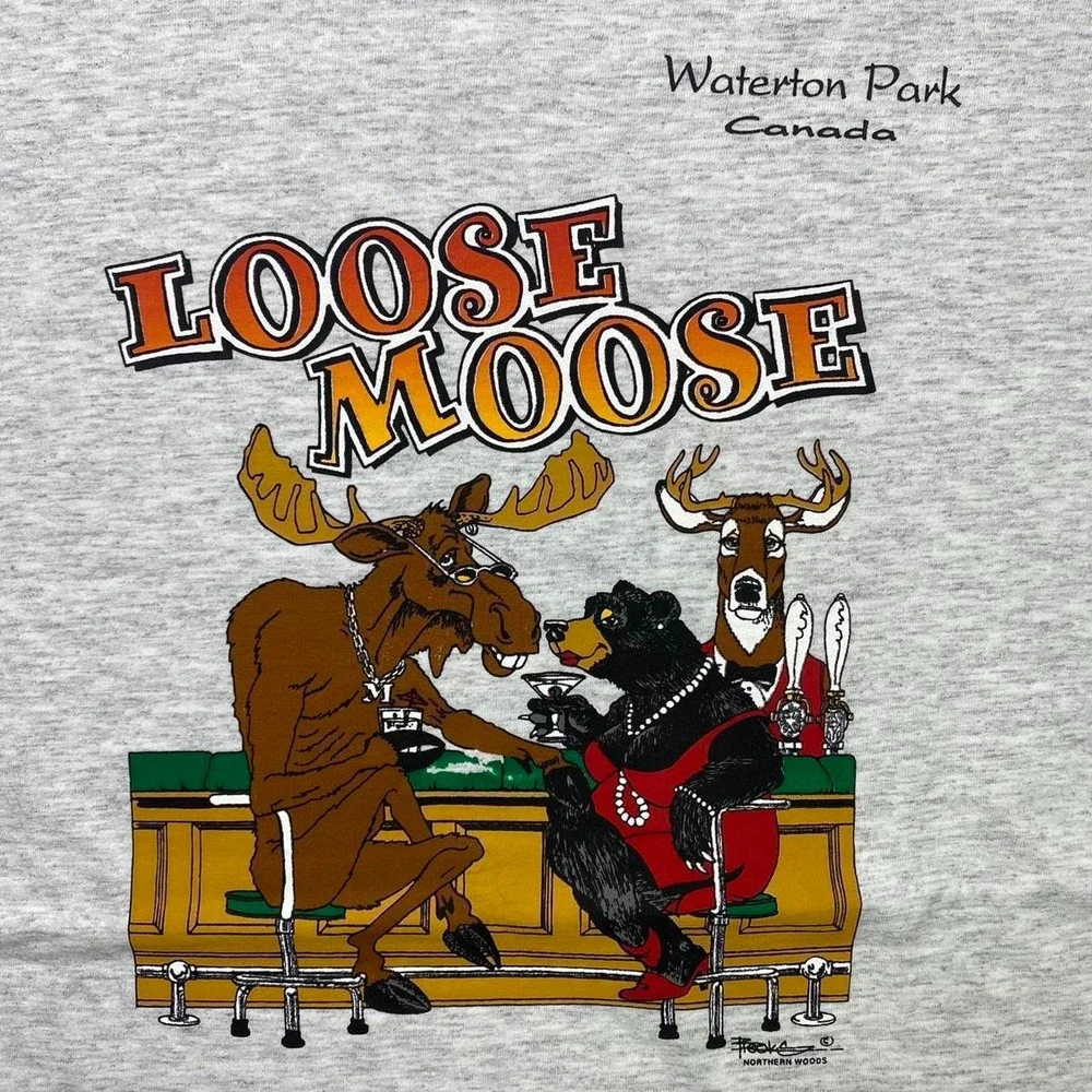Vintage Waterton Park Canada moose shirt
